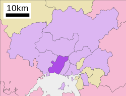 Lokasi Nishi-ku di kota Hiroshima