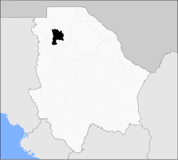 Vị trí của đô thị trong bang Chihuahua