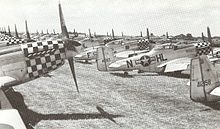 78th Fighter Group P-51D Mustangs at Duxford in summer 1945.