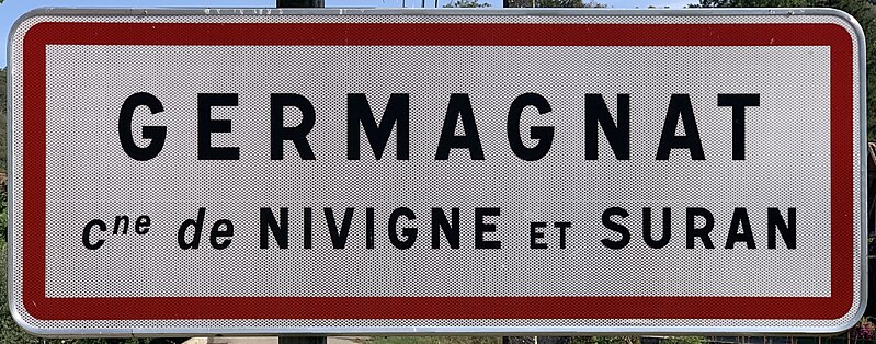 File:Panneau Entrée Germagnat Route Combellon - Nivigne-et-Suran (FR01) - 2020-09-18 - 1.jpg