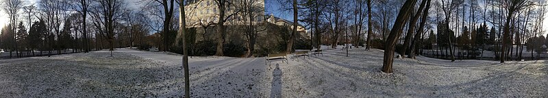 File:Panoramatic photo of Bezrucovy sady in Olomouc, winter.jpg