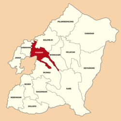 Peta lokasi Kecamatan Madiun