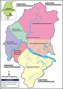 Peta kecamatan di Kota Samarinda sebelum tahun 2010