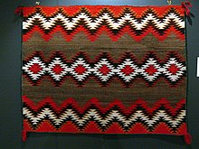 Woven textile design: A woven Navajo saddle blanket from the Philbrook Museum in Tulsa, Oklahoma. Philbrook - Navajo Satteldecke.jpg