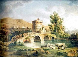 Pietro della Valle, De Lucaanse brug over de Via di Tivoli, 1880.jpg