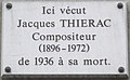 Plaque Jacques Thiérac, 84 boulevard Malesherbes, Paris 8.jpg