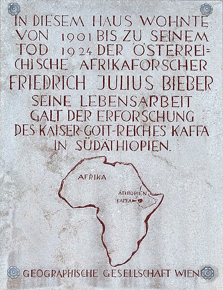 File:Plaque for Friedrich Julius Bieber, Auhofstraße.jpg