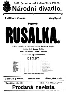 Plakát k premiéře Rusalky