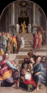 巴尔托洛梅奥·帕萨罗蒂的《庙宇献圣》（Presentazione al Tempio），390 × 198cm，约作于1583年。[27]