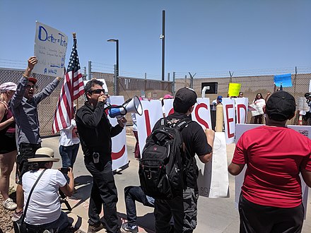 Protest against child detention outside Border Patrol facility in Clint Texas on June 27, 2019