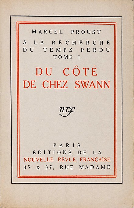 NRF edition of Du côté de chez Swann, 1917