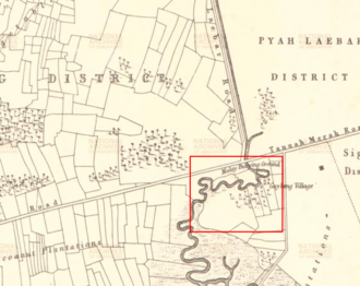 old map of the location of the Queen's Theater Queen's Theater at Singapore - 1846 map.png