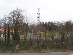 A communications mast at RAF Daws Hill during 2008.
