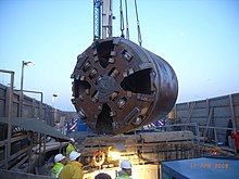 Recovery of the TBM after tunnel completion on April 17, 2008.jpg