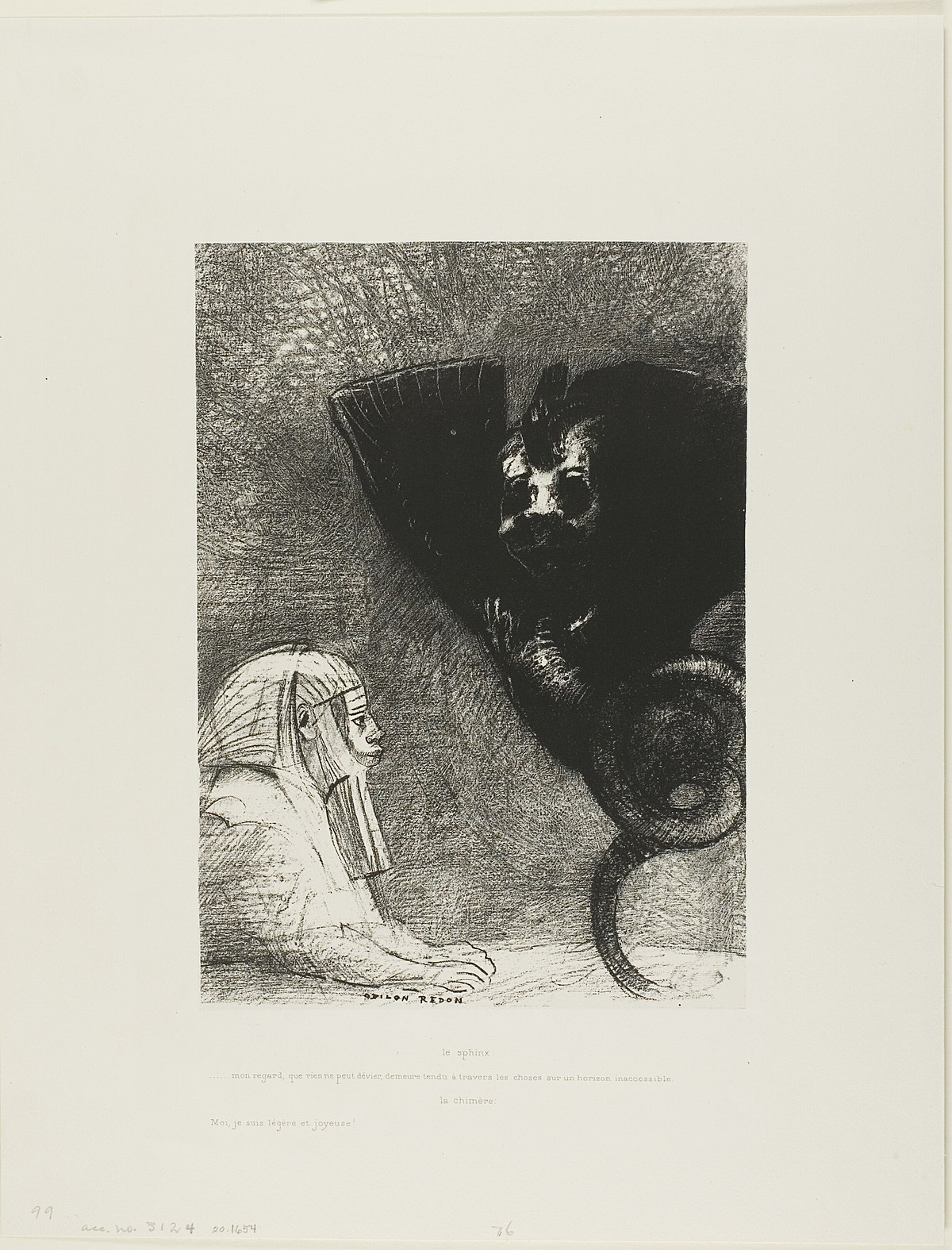 The Chimera As for me, I am light and joyful, plate 5 from To Gustave Flaub...