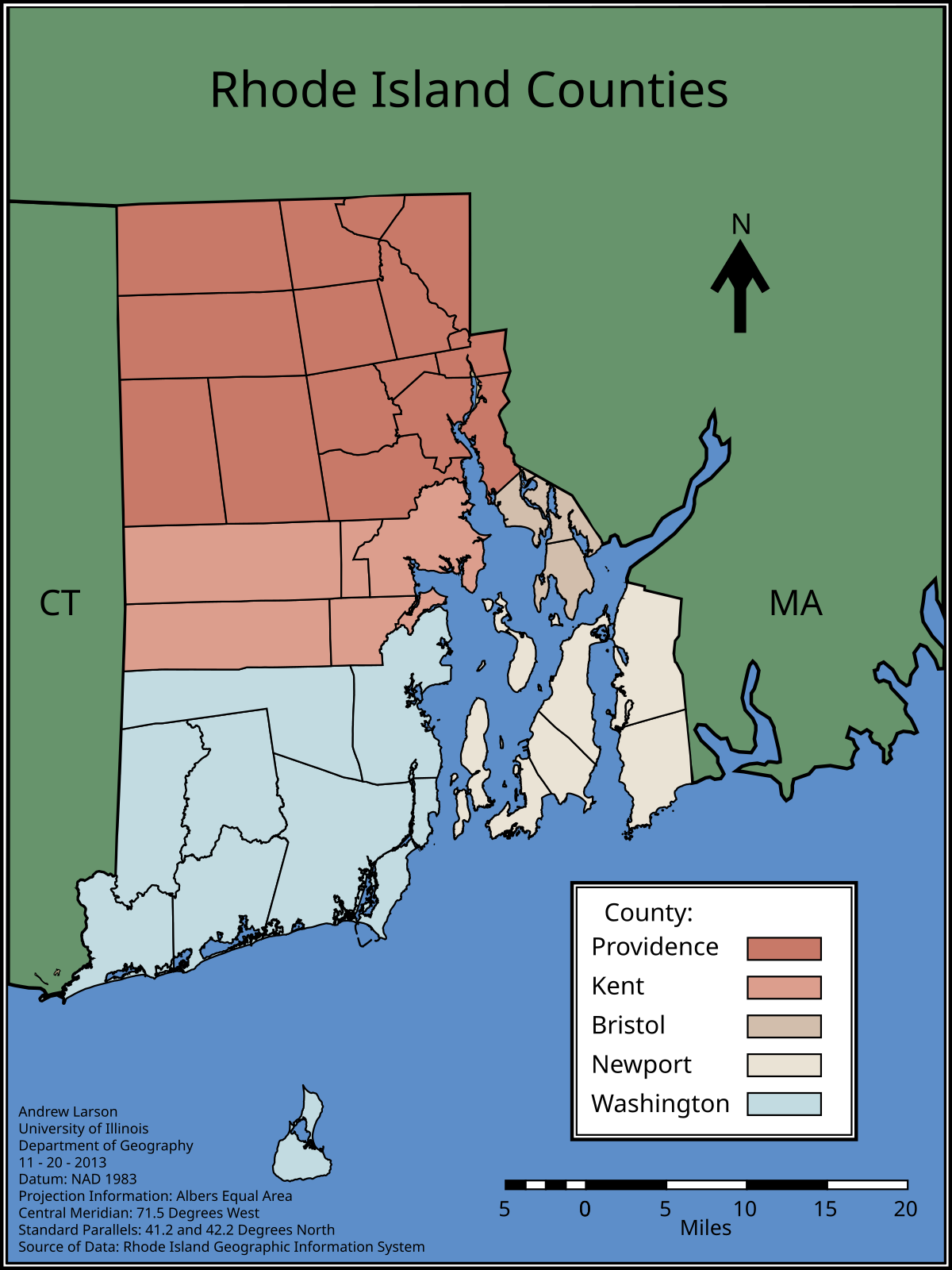 Rhode Island Counties Map List of counties in Rhode Island   Wikipedia