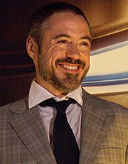 Robert Downey Jr. smiling and facing left in 2008