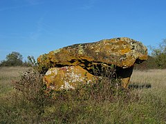 Dolmen near Ronsenac, Charente, France SW view