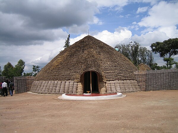 Reconstruction of the King of Rwanda's palace at Nyanza