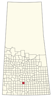 Umístění RM Wheatlands č. 163 v Saskatchewanu