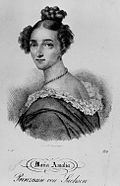 Prinzessin Amalie von Sachsen. Lithografie von Friedrich August Zimmermann