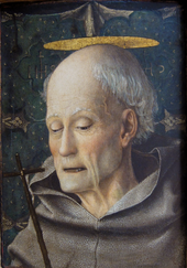 Bernardino of Siena (1380-1440), painted by Jacopo Bellini (c. 1400-1470) Saint Bernardino of Siena.PNG