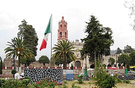 Tlalmanalco, kaupungin keskusta ja San Luis Obispon kirkko