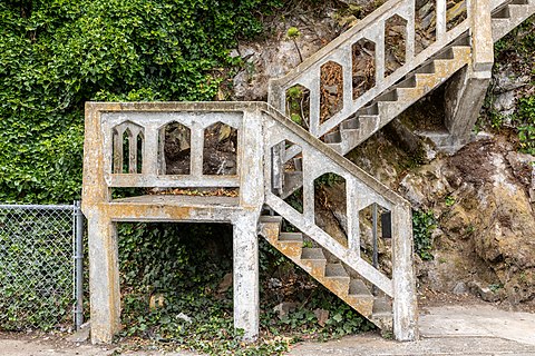 Stairs to Officers' Row Garden, Alcatraz Island, San Francisco, California, USA