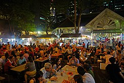 Satay stalls along Boon Tat Street next to Telok Ayer Market, Singapore - 20120629-02.jpg