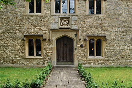 Entrance of the original grammar school building, completed in 1569