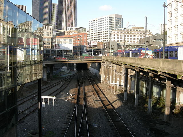 A more distant view of the South Portal of the Great Northern Tunnel
