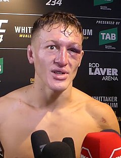 Shane Young post fight interview at UFC 234.jpg