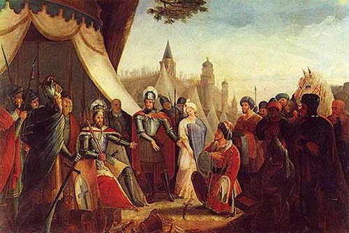 King Afonso I at the Siege of Lisbon (oil on canvas by Joaquim Rodrigues Braga)