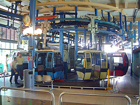 Singapore cable car, inside Sentosa station