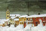 «Efter snestorm, Lillegaten Røros» 1903, eid av Nasjonalgalleriet i Oslo