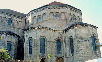 The monastery of Solignac, where Rodulf began his ecclesiastical career. Solignac - Eglise abbatiale - Choeur et bras Sud du transept.JPG