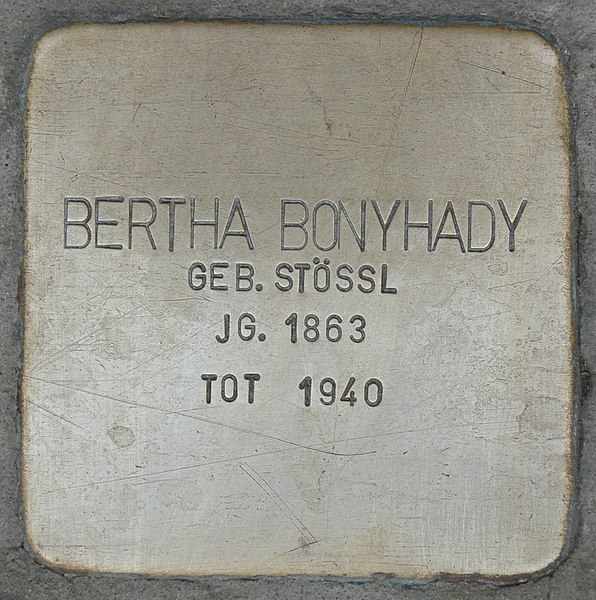 File:Stolperstein für Bertha Bonyhady (Graz).jpg