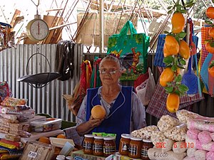 Street vendor selling locally-grown citrus.