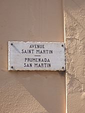 Street sign in French and Monegasque in Monaco-Ville. Street sign in Monegasc-French in MonacoVille.jpg