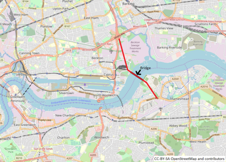 Thames Gateway bridge location