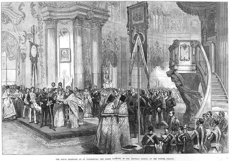 File:The Royal Marriage at St Petersburg, the Greek Ceremony, in the Imperial Chapel of the Winter Palace ILN0-1874-0207-0022.jpeg
