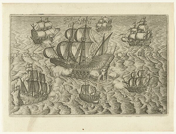 Dutch seizure of a Portuguese carrack traveling from St. Thomé (India) to Malacca (Malaysia).