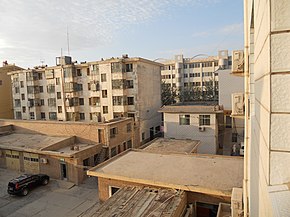 La vista desde mi habitación en el Hotel Yang Guan, Dunhuang, Gansu, China, 6 de junio de 2010 - panoramio.jpg