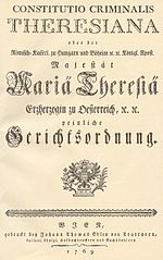 Vorschaubild für Constitutio Criminalis Theresiana