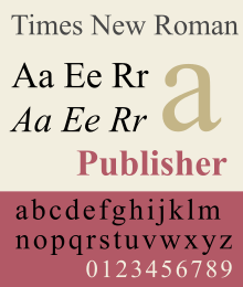 Font example for Times New Roman