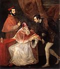 Titian - Pope Paul III with his Grandsons Alessandro and Ottavio Farnese