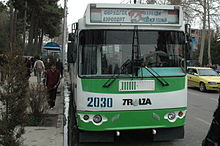 Trolza ZiU-682-016 on route no 4. TrolZa ZiU-682-016 Dushanbe 01.jpg