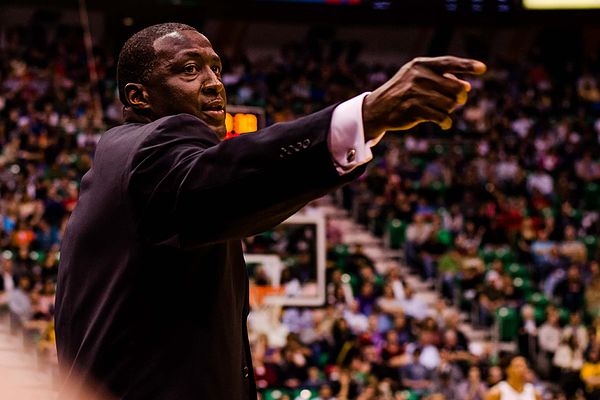 Tyrone Corbin in Salt Lake City, Utah, as the head coach of the Utah Jazz (2013)