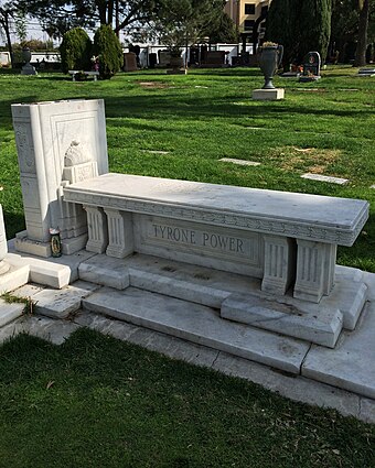 Grave of Tyrone Power at Hollywood Forever