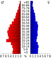 Bevolkingspiramide Hamilton County